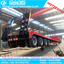 Machine Semi Truck Trailer 4 Axle Extentable Low Bed Trailer